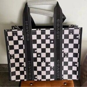 coach Smith Tote With Checkerboard Print CR101